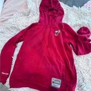 Mitchell and Ness NBA Miami Heat Fleece Hoodie Sweatshirt Size Medium Women’s